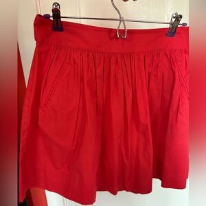 Banana Republic Red Pleated Skirt